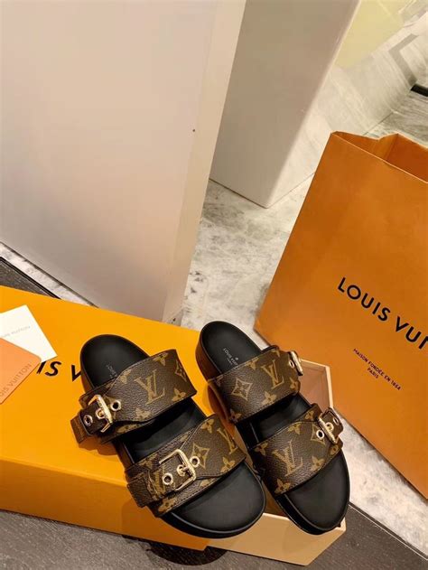 lv slip on sandals|louis vuitton denim mules.